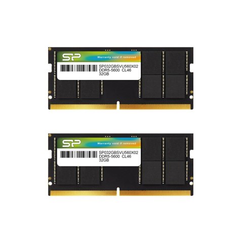 Silicon Power DDR5 SODIMM 64GB (2x32GB) 5600MHz CL46 1,1V Silicon Power DDR5 SODIMM 64GB (2x32GB) 5600MHz CL46 1,1V