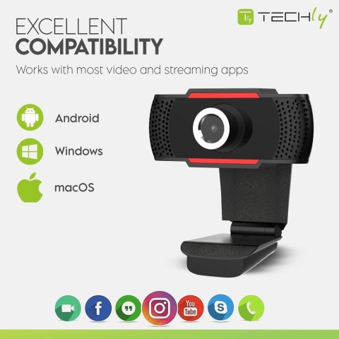 TECHLY KAMERA USB INTERNETOWA FULLHD 1080P Z MIKRO TECHLY KAMERA USB INTERNETOWA FULLHD 1080P Z MIKRO