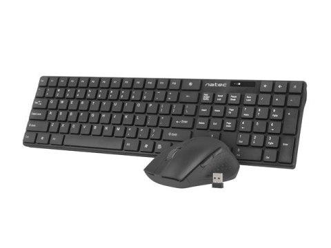 Zestaw klawiatura + mysz membranowa NATEC Stingray NZB-1440 (USB (Radio 2.4 GHz); (US); kolor czarny; optyczna; 1600 DPI, 800 DP Zestaw klawiatura + mysz membranowa NATEC Stingray NZB-1440 (USB (Radio 2.4 GHz); (US); kolor czarny; optyczna; 1600 DPI, 800 DP