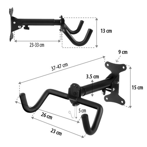 MACLEAN ROWEROWY UCHWYT ŚCIENNY POZIOMY, STAL, MAX. OBCIĄŻENIE 30KG MC-484 MACLEAN ROWEROWY UCHWYT ŚCIENNY POZIOMY, STAL, MAX. OBCIĄŻENIE 30KG MC-484