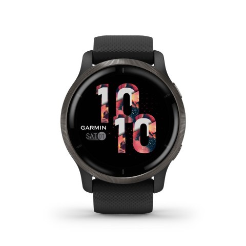 Zegarek Garmin Venu 2 (45 mm) Slate Stainless Steel Bezel / Black Case / Silicone Band Zegarek Garmin Venu 2 (45 mm) Slate Stainless Steel Bezel / Black Case / Silicone Band