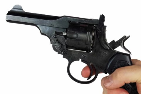 Rewolwer WEBLEY MKVI .455 Police kal.5,5 mm Diabolo łuski 6-strzał. lufa 4" CO2 Battlefield Ekp do17J Rewolwer WEBLEY MKVI .455 Police kal.5,5 mm Diabolo łuski 6-strzał. lufa 4" CO2 Battlefield Ekp do17J
