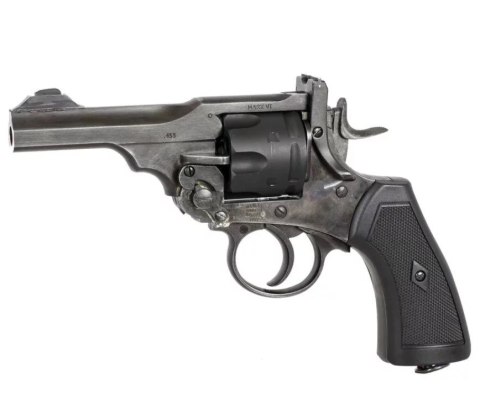 Rewolwer WEBLEY MKVI .455 Police kal.5,5 mm Diabolo łuski 6-strzał. lufa 4" CO2 Battlefield Ekp do17J Rewolwer WEBLEY MKVI .455 Police kal.5,5 mm Diabolo łuski 6-strzał. lufa 4" CO2 Battlefield Ekp do17J