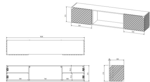 Szafka RTV LARA 183x35x37 czarny mat + biały kominek Szafka RTV LARA 183x35x37 czarny mat + biały kominek
