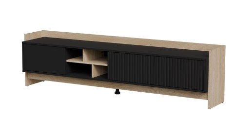 Szafka RTV PORTO 3D 190x38x50 dąb/czarny Szafka RTV PORTO 3D 190x38x50 dąb/czarny
