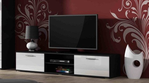 Szafka RTV SOHO 180 czarny/ biały połysk Szafka RTV SOHO 180 czarny/ biały połysk