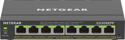 Switch Netgear GS308EPP-100PES 8p PoE 123W (PoE+: 8p) Unmanaged Gigabit Switch Netgear GS308EPP-100PES 8p PoE 123W (PoE+: 8p) Unmanaged Gigabit