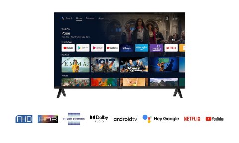 Telewizor TCL 32S5400AF LED 32'' Full HD Android Dolby Audio DVB-T2 Srebrny Telewizor TCL 32S5400AF LED 32'' Full HD Android Dolby Audio DVB-T2 Srebrny