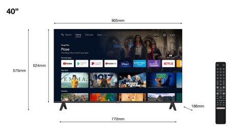 Telewizor TCL 40S5400 LED 40'' Full HD Android Dolby Digital DVB-T2 Srebrny Telewizor TCL 40S5400 LED 40'' Full HD Android Dolby Digital DVB-T2 Srebrny