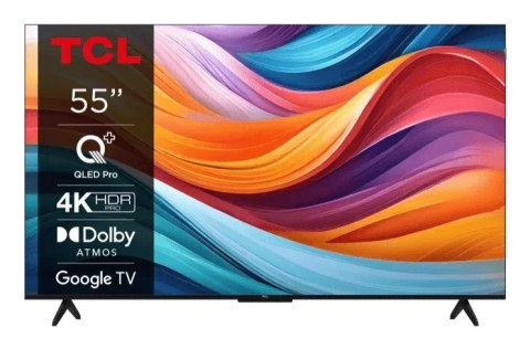 Telewizor TCL 55T7B QLED 55" 4K Ultra HD Google TV Dolby Vision DVB-T2 Czarny Telewizor TCL 55T7B QLED 55" 4K Ultra HD Google TV Dolby Vision DVB-T2 Czarny
