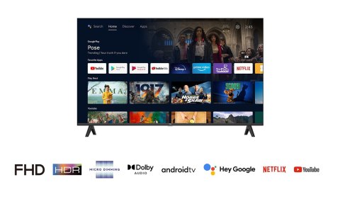 Telewizor TCL 43S5400A LED 43'' Full HD Android Dolby Digital DVB-T2 Srebrny Telewizor TCL 43S5400A LED 43'' Full HD Android Dolby Digital DVB-T2 Srebrny