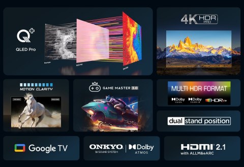 Telewizor TCL 75C655 QLED 75'' 4K Ultra HD Google TV Dolby Atmos DVB-T2 Titan Telewizor TCL 75C655 QLED 75'' 4K Ultra HD Google TV Dolby Atmos DVB-T2 Titan