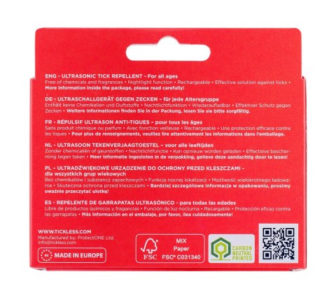 Odstraszacz kleszczy dla ludzi Tickless Active Coral Odstraszacz kleszczy dla ludzi Tickless Active Coral