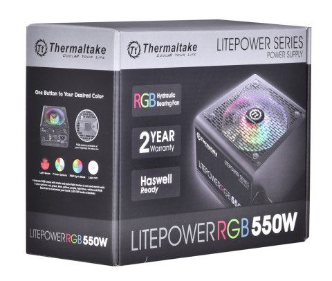 Zasilacz Thermaltake Litepower RGB PS-LTP-0550NHSANE-1 (550 W; Aktywne; 120 mm) Zasilacz Thermaltake Litepower RGB PS-LTP-0550NHSANE-1 (550 W; Aktywne; 120 mm)