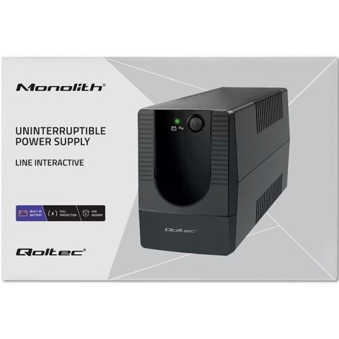QOLTEC ZASILACZ AWARYJNY UPS LINE INTERACTIVE | MONOLITH | 850VA | 480W QOLTEC ZASILACZ AWARYJNY UPS LINE INTERACTIVE | MONOLITH | 850VA | 480W
