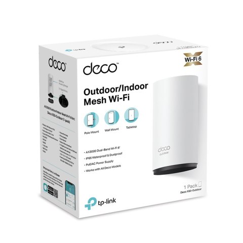 System mesh TP-LINK Deco X50-Outdoor(1-pack) Zewnętrzna/wewnętrzna jednostka domowego systemu Deco Mesh, WiFi 6 AX3000 System mesh TP-LINK Deco X50-Outdoor(1-pack) Zewnętrzna/wewnętrzna jednostka domowego systemu Deco Mesh, WiFi 6 AX3000