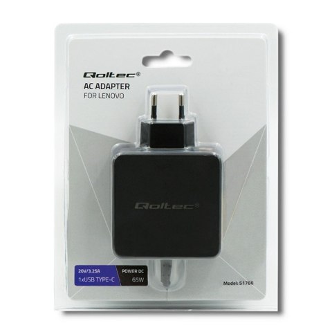 QOLTEC ZASILACZ DO LENOVO | 65W | 20V | 3.25A | SLIM TIP QOLTEC ZASILACZ DO LENOVO | 65W | 20V | 3.25A | SLIM TIP