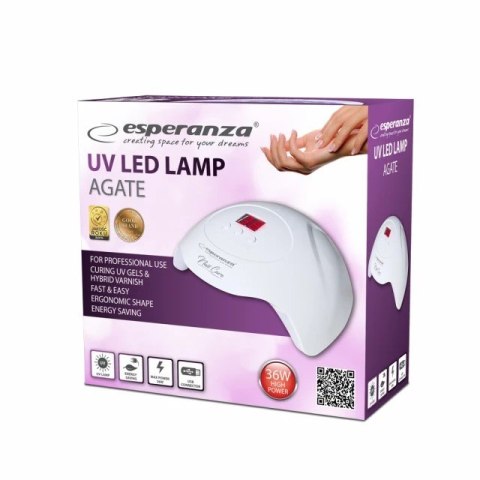 ESPERANZA LAMPA UV LED DO PAZNOKCI AGATE 36W EBN010 ESPERANZA LAMPA UV LED DO PAZNOKCI AGATE 36W EBN010