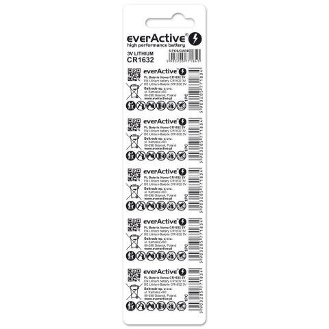 EVERACTIVE BATERIA LITOWA CR1632 BLISTER 5 SZT. CR16325BL EVERACTIVE BATERIA LITOWA CR1632 BLISTER 5 SZT. CR16325BL