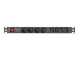 Listwa zasilająca Lanberg PDU-04E04I-0200-IEC-BK (8 x UTE; 2m; kolor czarny)