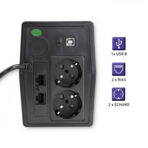 QOLTEC ZASILACZ AWARYJNY UPS 450VA | 240W | LCD | USB | RJ45 QOLTEC ZASILACZ AWARYJNY UPS 450VA | 240W | LCD | USB | RJ45