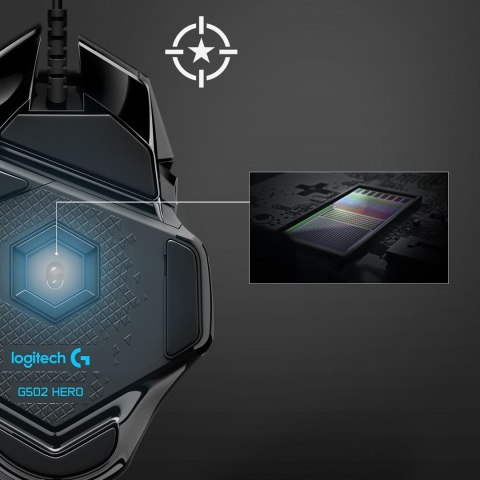 Mysz Logitech G502 Hero 910-005470 (optyczna; 16000 DPI; kolor czarny) Mysz Logitech G502 Hero 910-005470 (optyczna; 16000 DPI; kolor czarny)