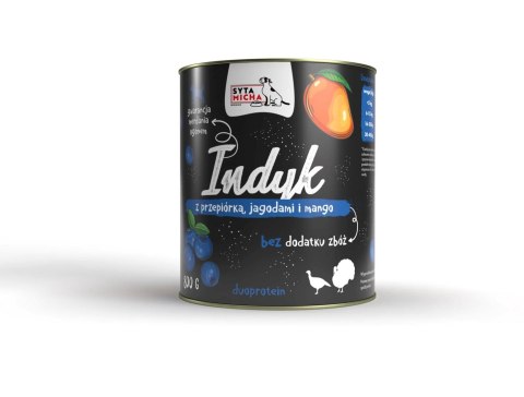 SYTA MICHA Indyk z przepiórką, jagodami i mango 800g SYTA MICHA Indyk z przepiórką, jagodami i mango 800g