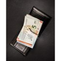 Banknotówka męska ze skóry naturalnej w czarnym kolorze - Rovicky