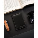 Skórzane, czarne etui na karty bez zapięcia - 4U Cavaldi
