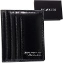 Skórzane, czarne etui na karty bez zapięcia z systemem RFID - 4U Cavaldi
