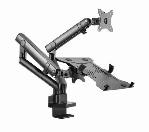 GEMBIRD BIURKOWE REGULOWANE RAMIĘ/UCHWYT NA 2 MONITORY + PÓŁKA NA NOTEBOOKA 17-32, VESA 100X100MM, DO 8 KG GEMBIRD BIURKOWE REGULOWANE RAMIĘ/UCHWYT NA 2 MONITORY + PÓŁKA NA NOTEBOOKA 17-32, VESA 100X100MM, DO 8 KG
