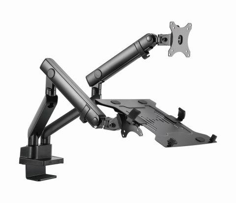 GEMBIRD BIURKOWE REGULOWANE RAMIĘ/UCHWYT NA 2 MONITORY + PÓŁKA NA NOTEBOOKA 17-32, VESA 100X100MM, DO 8 KG GEMBIRD BIURKOWE REGULOWANE RAMIĘ/UCHWYT NA 2 MONITORY + PÓŁKA NA NOTEBOOKA 17-32, VESA 100X100MM, DO 8 KG