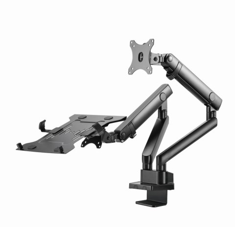 GEMBIRD BIURKOWE REGULOWANE RAMIĘ/UCHWYT NA 2 MONITORY + PÓŁKA NA NOTEBOOKA 17-32, VESA 100X100MM, DO 8 KG GEMBIRD BIURKOWE REGULOWANE RAMIĘ/UCHWYT NA 2 MONITORY + PÓŁKA NA NOTEBOOKA 17-32, VESA 100X100MM, DO 8 KG