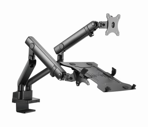 GEMBIRD BIURKOWE REGULOWANE RAMIĘ/UCHWYT NA 2 MONITORY + PÓŁKA NA NOTEBOOKA 17-32, VESA 100X100MM, DO 8 KG GEMBIRD BIURKOWE REGULOWANE RAMIĘ/UCHWYT NA 2 MONITORY + PÓŁKA NA NOTEBOOKA 17-32, VESA 100X100MM, DO 8 KG