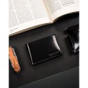 Cienkie, czarne etui na karty ze skóry naturalnej - 4U Cavaldi