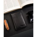 Czarne etui na karty i paszport bez zapięcia zewnętrznego wykonane ze skóry naturalnej - 4U Cavaldi