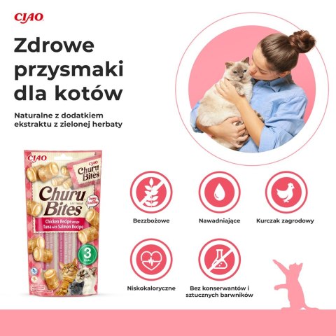 Przysmak CHURU Bites Tuńczyk&Łosoś dla kota 3x10g Przysmak CHURU Bites Tuńczyk&Łosoś dla kota 3x10g