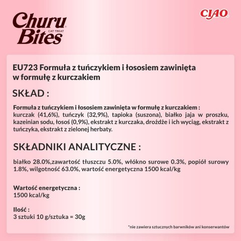 Przysmak CHURU Bites Tuńczyk&Łosoś dla kota 3x10g Przysmak CHURU Bites Tuńczyk&Łosoś dla kota 3x10g