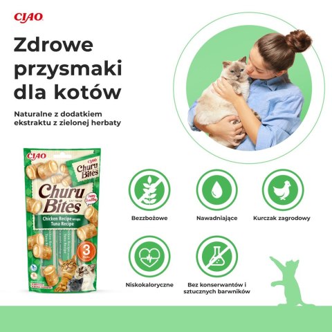 Przysmak CHURU Bites Tuńczyk&kurczak dla kota 3x10g Przysmak CHURU Bites Tuńczyk&kurczak dla kota 3x10g