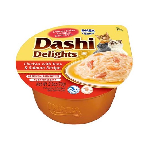INABA DASHI DELIGHTS Kurczak Tuńczyk&Łosoś 70g bulion dla kota INABA DASHI DELIGHTS Kurczak Tuńczyk&Łosoś 70g bulion dla kota