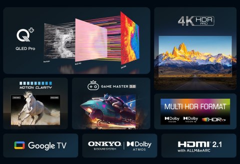 Telewizor TCL 55C655 QLED 55'' 4K Ultra HD Google TV Dolby Atmos DVB-T2 Czarny Telewizor TCL 55C655 QLED 55'' 4K Ultra HD Google TV Dolby Atmos DVB-T2 Czarny