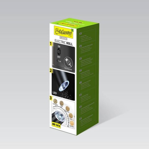 Młynek elektryczny grawitacyjny USB MAESTRO MR-1616 Młynek elektryczny grawitacyjny USB MAESTRO MR-1616