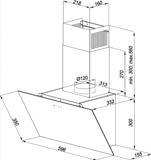 Okap MAAN Vertical Glass 60 czarny Okap MAAN Vertical Glass 60 czarny
