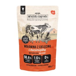 Wiejska Zagroda Karma mokra dla kota Wołowina z cielęciną i kocimiętką (dorosły) 100g (12 szt/op)
