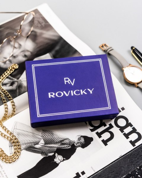 Klasyczny portfel damski ze skóry naturalnej - Rovicky Klasyczny portfel damski ze skóry naturalnej - Rovicky