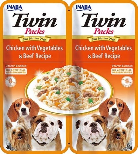 INABA DOG TWIN CHICKEN VEGETABLES & BEEF 2x40g INABA DOG TWIN CHICKEN VEGETABLES & BEEF 2x40g