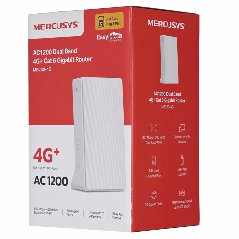 Router Mercusys MB230-4G LTE 4G+ Cat6, AC1200 Router Mercusys MB230-4G LTE 4G+ Cat6, AC1200