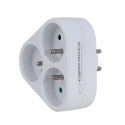 ESPERANZA ROZGAŁĘŹNIK ELEKTRYCZNY 3 GNIAZDA BIAŁY ELK303W