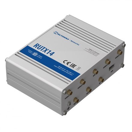 Router LTE Cat 12 | RUTX14 | 802.11ac | 867 Mbit/s | 10/100/1000 Mbit/s | Porty Ethernet LAN (RJ-45) 5 | MU-MiMO Tak | 4G | Typ Router LTE Cat 12 | RUTX14 | 802.11ac | 867 Mbit/s | 10/100/1000 Mbit/s | Porty Ethernet LAN (RJ-45) 5 | MU-MiMO Tak | 4G | Typ