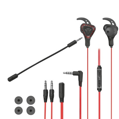Słuchawki z mikrofonem TRUST GXT 408 Cobra czarno-czerwony Słuchawki z mikrofonem TRUST GXT 408 Cobra czarno-czerwony